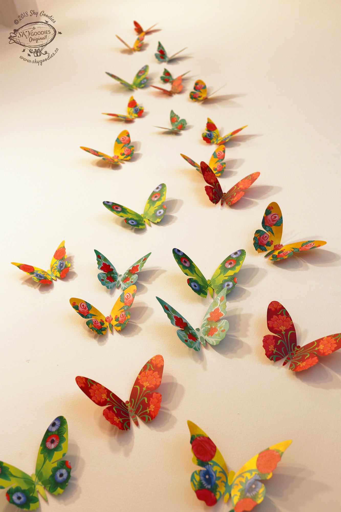 colourful paper butterflies for easy wall decoration